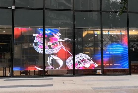 Shop Mall Building Surface Transparan LED Display 4500nits 1000 x 500mm